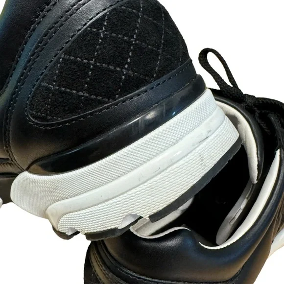 SOLD‼️Chanel Sneakers Black and White Leather 100% Authentic - Picture 11 of 16